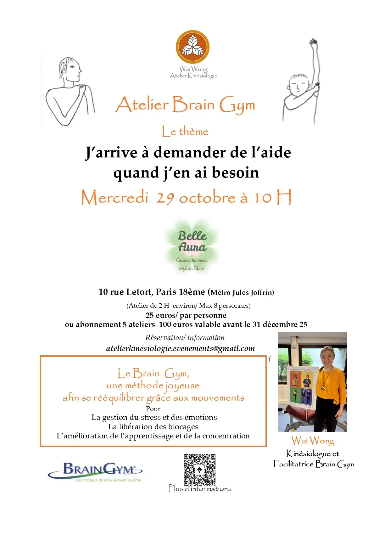 brain gym, atelier, atelier kinésiologie, kinésiologue, aide, belle aura,