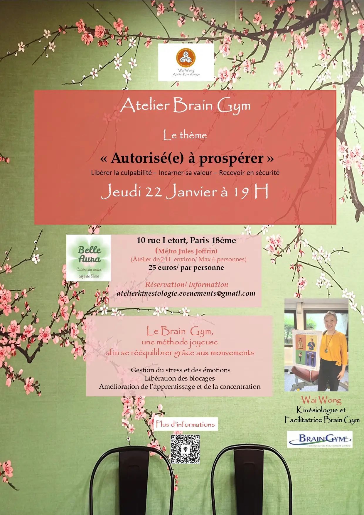 brain gym, paris, atelier, prospérité, abondance, kinésiologue, kinésiologie, autorisation, wai wong