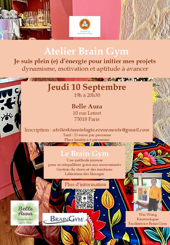 brain gym, kinésiologie, wai wong, septembre 2026, paris, paris 18 ème, kinésiologue, kinesiologie, kinesiologue, belle aura coffee shop